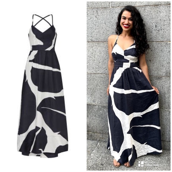 Anthropologie Feuilles The Odells Linen Maxi Dress Size XL - Picture 5 of 16